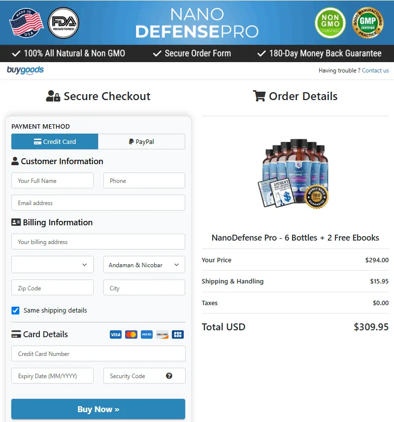 NanoDefence Pro Secure Checkout
